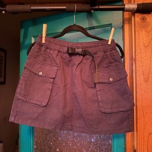 Black cargo mini skirt